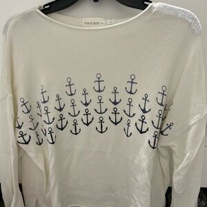 White anchor sweater